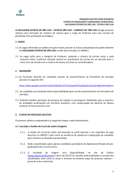 A FACULDADE EST&Aacute;CIO DE S&Atilde;O LUIS