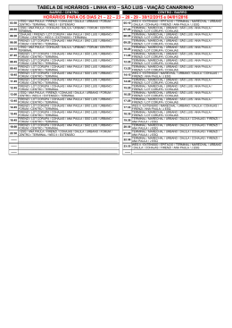 tabela de horários - linha 410 – são luis