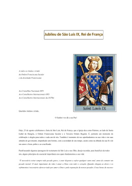 Jubileu de São Luís IX, Rei de França - OFS-P