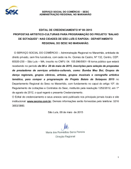EDITAL DE CREDENCIAMENTO Nº 08 /2015 - SESC-MA