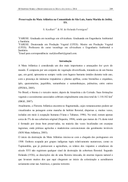 Preserva&ccedil;&atilde;o da Mata Atl&acirc;ntica na Comunidade de S&atilde;o Lu&iacute;s, Santa