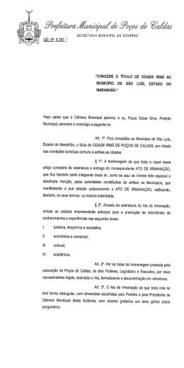 MUNICÍPIO DE sÃo Luis, ESTADO oo MARANHÃO.”