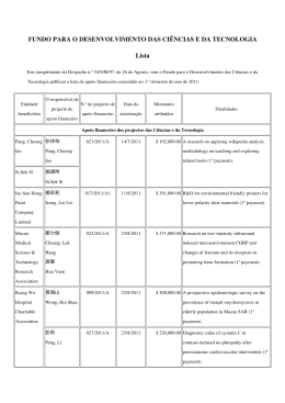 FUNDO PARA O DESENVOLVIMENTO DAS CI&Ecirc;NCIAS E DA