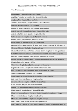 SELECÇÃO FORMANDOS – CURSO DE INVERNO DA SPP