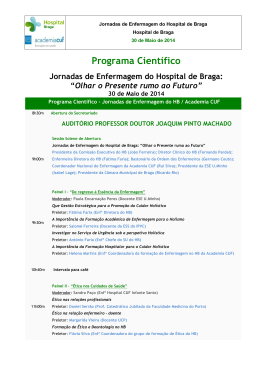 Programa Jornadas Enfermagem do HB-30 Maio 2014