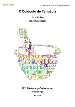 X Col&oacute;quio de Farm&aacute;cia Livro de Atas