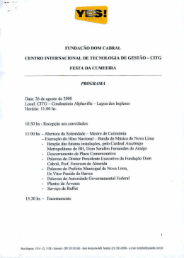 Festa da Cumeeira - FDC - Funda&ccedil;&atilde;o Dom Cabral | Funda&ccedil;&atilde;o Dom