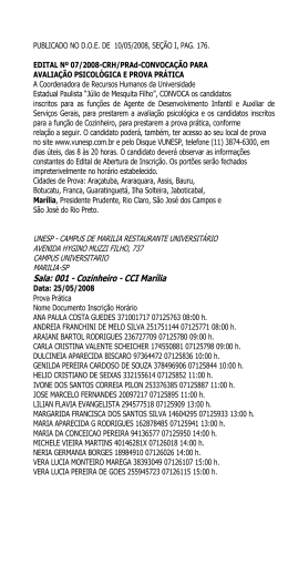 Sala: 001 - Cozinheiro - CCI Mar&iacute;lia