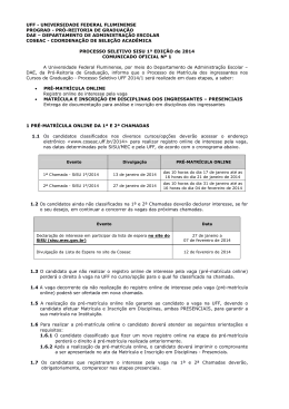 Comunicado Oficial nº 1 - Uff - Universidade Federal Fluminense