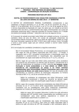 Edital da Lista de Espera - Uff - Universidade Federal Fluminense