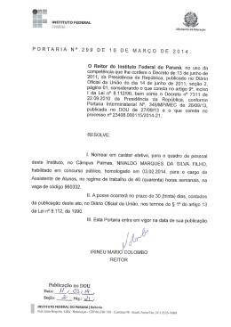 PORTARIA N&deg; 299 DE 10 DE MAR&Ccedil;O DE 2014.