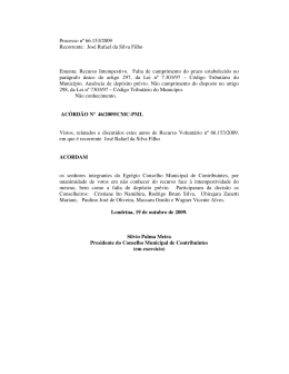 Processo nº 66.153/2009 Recorrente: José Rafael da Silva Filho
