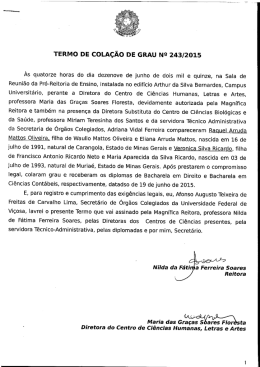 TERMO DE coLAçÃo DE GRAU NQ 243/2015