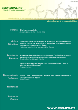 Volume 3 N&uacute;mero 4 - iFisiOnline - Instituto Polit&eacute;cnico de Set&uacute;bal