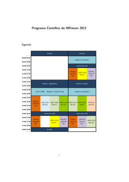 Programa Cient´ıfico do INForum 2012 Agenda
