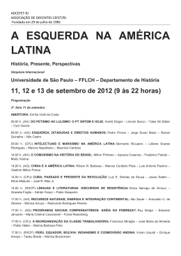 A ESQUERDA NA AMÉRICA LATINA - ADCEFET-RJ