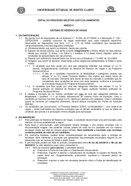 Anexo II - Cotec - Universidade Estadual de Montes Claros