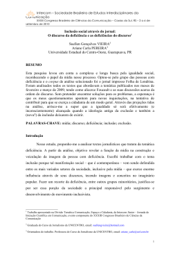 INCLUS&Atilde;O SOCIAL ATRAV&Eacute;S DO JORNAL