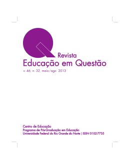 Educa&ccedil;&atilde;o em Quest&atilde;o, v. 46, n. 32, maio/ago. 2013