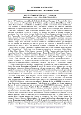 Ata da 110 Sessao Ordinaria - Câmara Municipal de Rondonópolis
