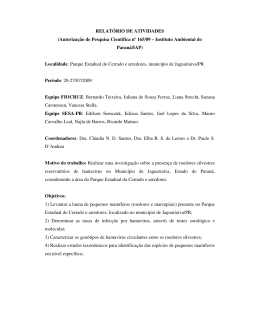 Investiga&ccedil;&atilde;o sobre a presen&ccedil;a de roedores silvestres reservat&oacute;rios