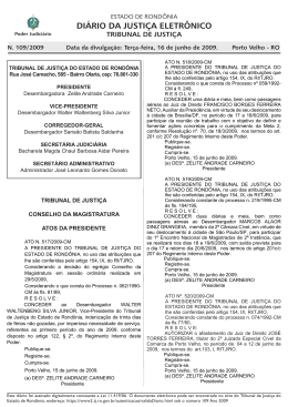 16 - Tribunal de Justi&ccedil;a de Rond&ocirc;nia