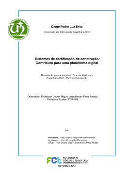 Sistemas de certificação da construção: Contributo para uma