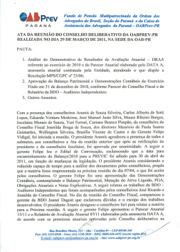 Ata Conselho Deliberativo 29/03/2011 - OABPrev-PR