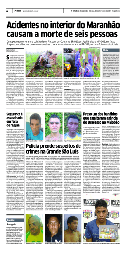 Acidentes no interior do Maranh&atilde;o causam a morte