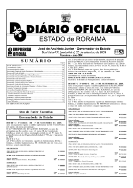 Di&aacute;rio Oficial BOA VISTA, 25 DE SETEMBRO DE 2009