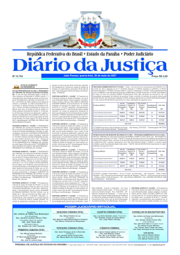 DIÁRIO DA JUSTIÇA 2007 Nº 12.753 Preço R$ 2,00 João Pessoa