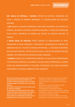 EDP, &Aacute;GuAs DE PORtuGAL e siEmENs apostam em pol&iacute;ticas