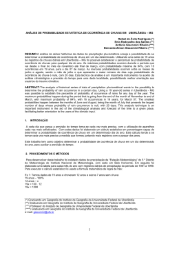 AN&Aacute;LISE DE PROBABILIDADE ESTAT&Iacute;STICA DE OCORR&Ecirc;NCIA