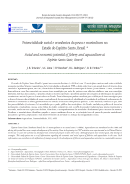 Potencialidade social e econ&ocirc;mica da pesca e maricultura