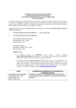 Divulga&ccedil;&atilde;o dos locais de prova