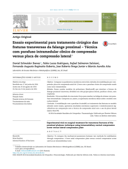Ensaio experimental para tratamento cir&uacute;rgico das fraturas