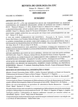 REVISTA DE GEOLOGIA DA UFC
