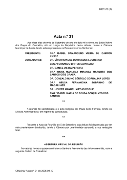 Reuni&atilde;o ordin&aacute;ria de 12 de Setembro de 2005