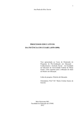 PROCESSOS EDUCATIVOS DA INF&Acirc;NCIA EM CUIAB&Aacute; (1870
