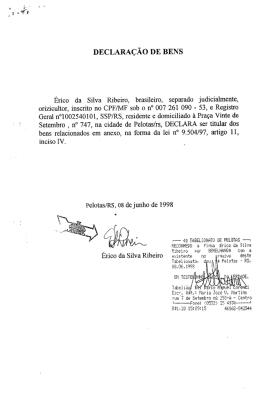 DECLARA&Ccedil;&Atilde;O DE BENS