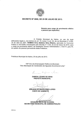 DECRETO N&deg; 0806, DE 25 DE JULHO DE 213..