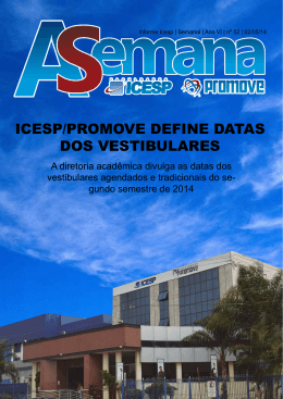 ICESP/PROMOVE DEFINE DATAS DOS VESTIBULARES