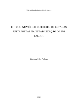 estudo num&eacute;rico do efeito de estacas justapostas