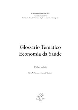 Gloss&aacute;rio Tem&aacute;tico Economia da Sa&uacute;de