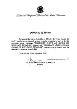 Ac&oacute;rd&atilde;o n. 21548 - Tribunal Regional Eleitoral de Santa Catarina