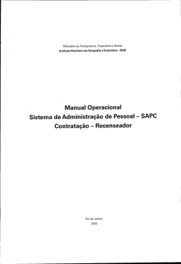 Manual Operacional Sistema de Administração de Pessoal