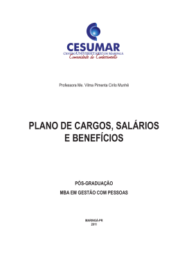 PLANO DE CARGOS, SAL&Aacute;RIOS E BENEF&Iacute;CIOS