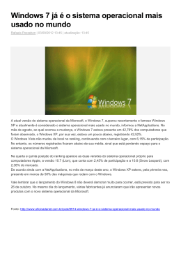 Windows 7 já é o sistema operacional mais usado no