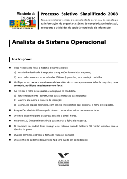 Analista de Sistema Operacional