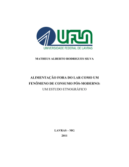 alimenta&ccedil;&atilde;o fora do lar como um fen&ocirc;meno de consumo
